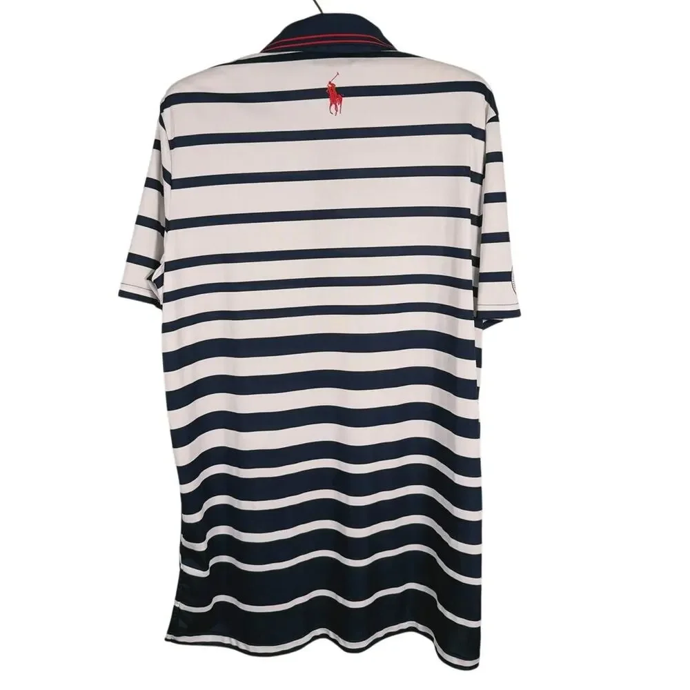 Ralph Lauren Mens Golf Polo Shirt Ryder Cup 2016 Hazeltine Size Large PGA Stripe